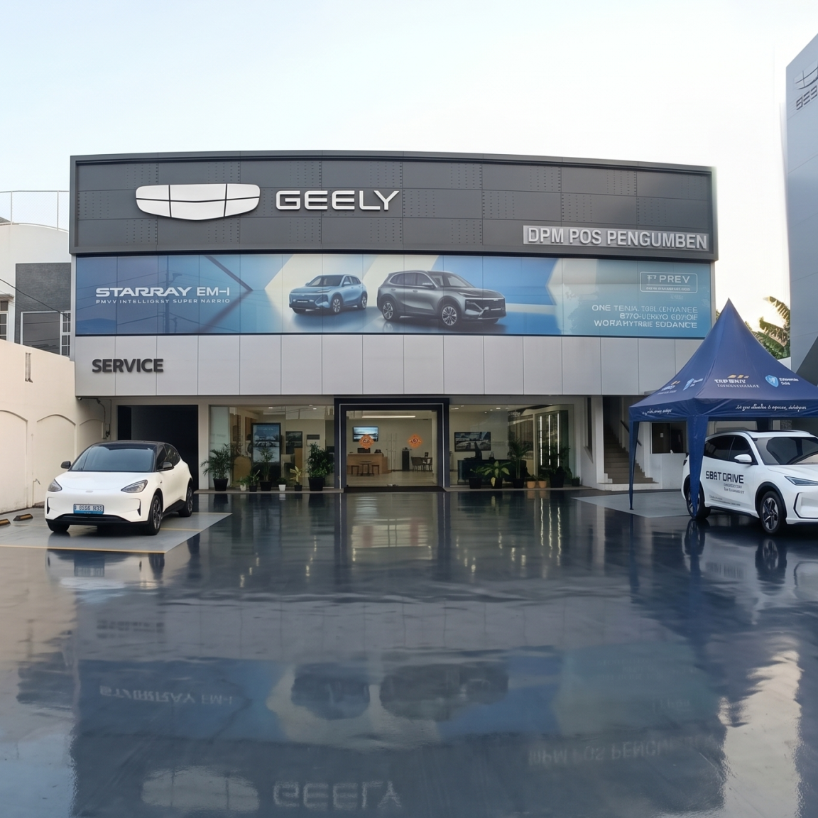 Eksterior Showroom Geely DPM Pos Pengumben